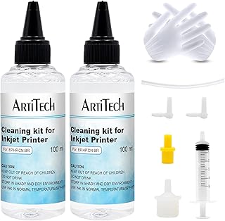 Artitech Cleaning kit Nozzle Cleaner 100ml*2 printhead Cleaner use for All Inkjet Printer of Brother/Epson/HP/Canon (2 Pack)