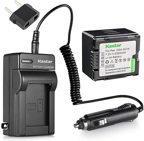 Kastar Reemplazo de batería y cargador para videocámara Panasonic VDR-D230 VDR-D250 VDR-D300 VDR-D310 VDR-M30 VDR-M50 VDR-M53 VDR-M70 VDR-M95