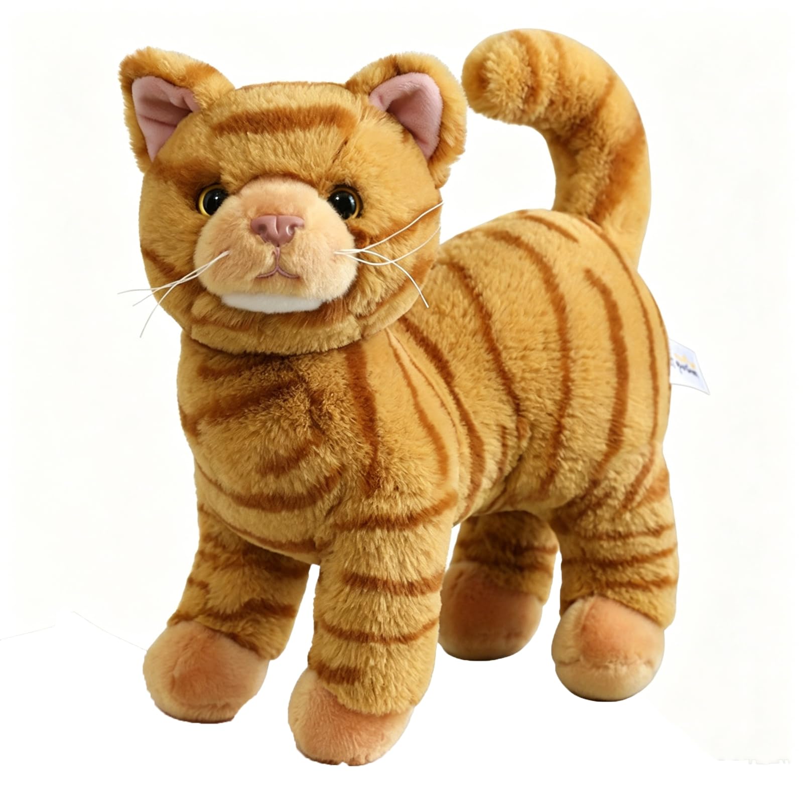 ZBELLO Cat Plush Toy, 25cm Realistic Cat Plush Toy,Cute Soft Stuffed Animal Pillow Plush Doll,Children Stuffed Animal Toys Gifts for Boys and Girls (Orange)