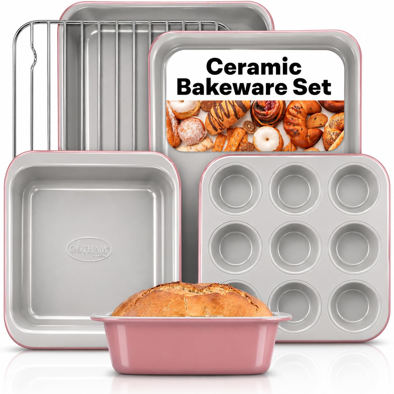Gotham Steel 6-Piece Stackable Bakeware Set