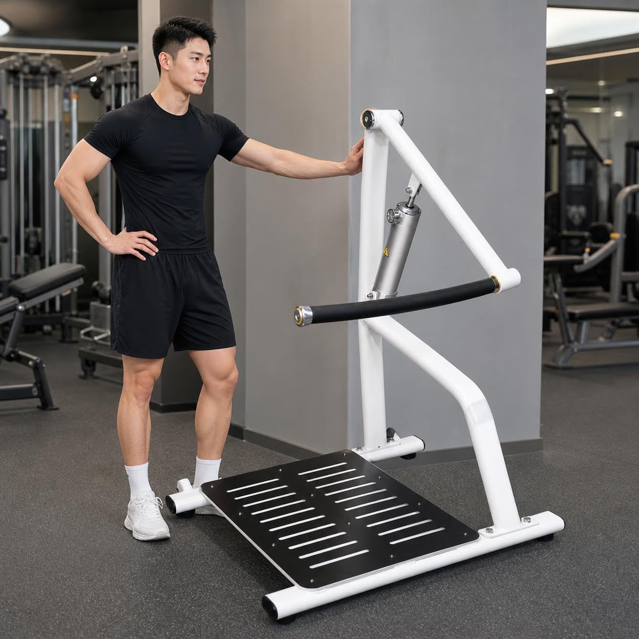Pressa Spalle Professionale in Acciaio, Attrezzo Fitness Arancione per Palestra in Casa, Carico Massimo 150 kg