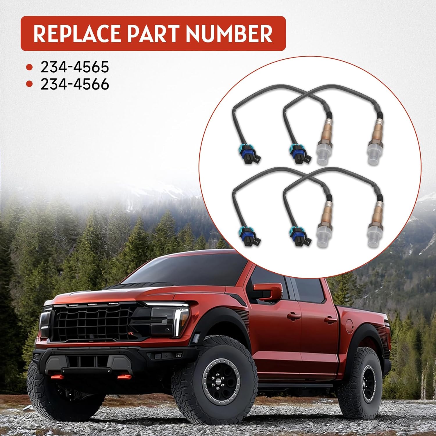 234-4565 234-4566 Upstream and Downstream Oxygen O2 Sensor Compatible with Buick Enclave, Cadillac XTS, Chevrolet Caprice Colorado Impala Traverse, GMC Acadia Canyon 3.6L (4Pcs)