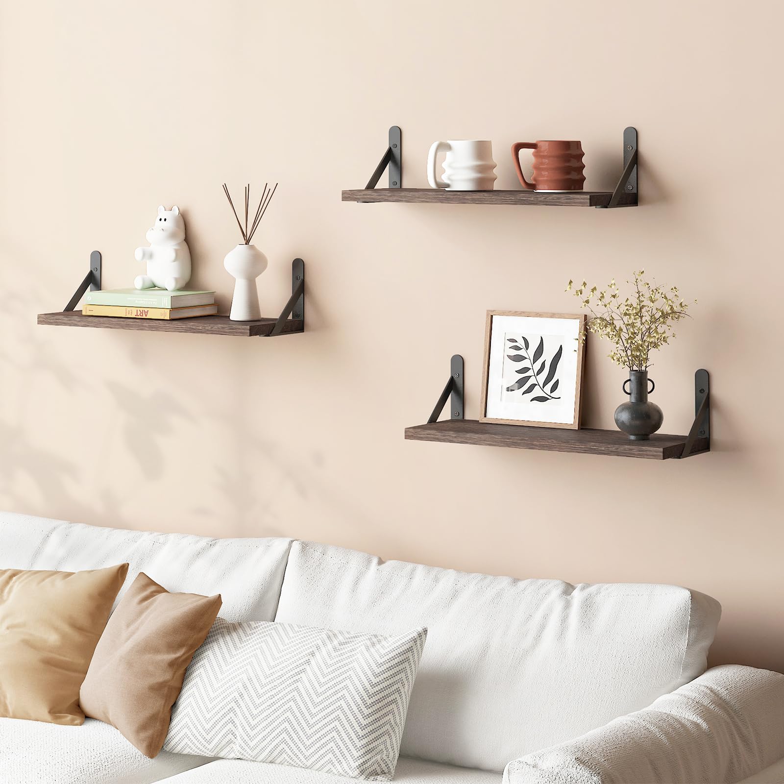 Snapklik.com : YGEOMER 16.5 Inch Floating Shelves For Wall, Farmhouse