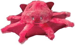Furhaven Crinkle & Squeaky Plush Dog Toy for Small/Medium Dogs, Washable w/ Ruff Stuff Reinforcement - Kraken the Vampire Squid Plush - Vibrant Pink, One Size