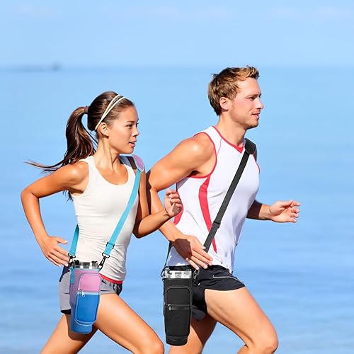 Miniatura 6 de RRegeny Bolsa de transporte para botella de agua con bolsillo para teléfono Stanley de 40 onzas con asa, bolsa de neopreno para botella de agua con