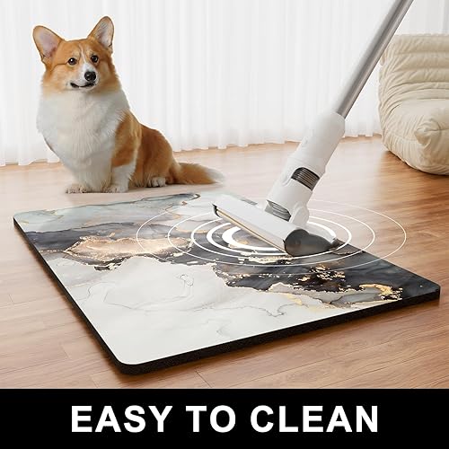 Miniatura 6 de TMOODEL Tapete de comida para perros, tapete de mármol de 16 x 24 pulgadas para alimentos y agua, tapete absorbente para perros y gatos, tapete para