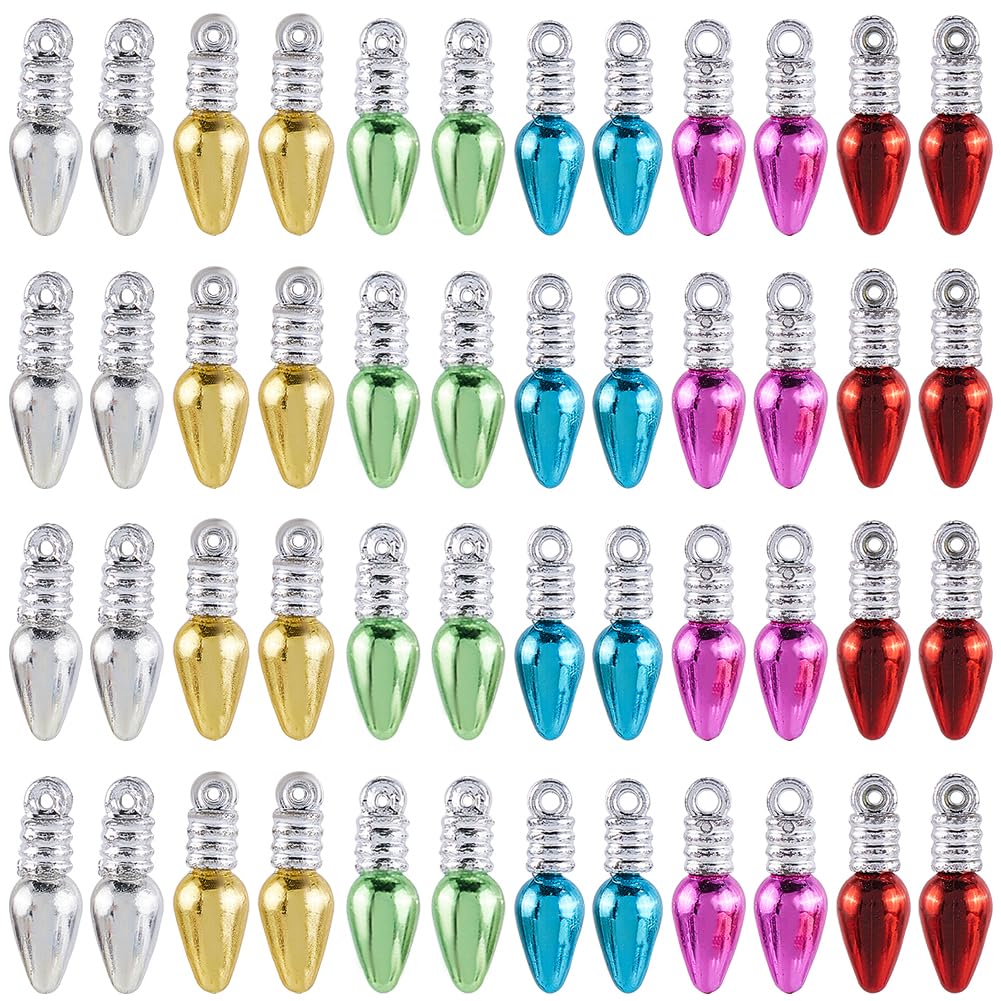 Breloques d'ampoules de Noël en plastique léger pour créer des bijoux confortables sans douleur