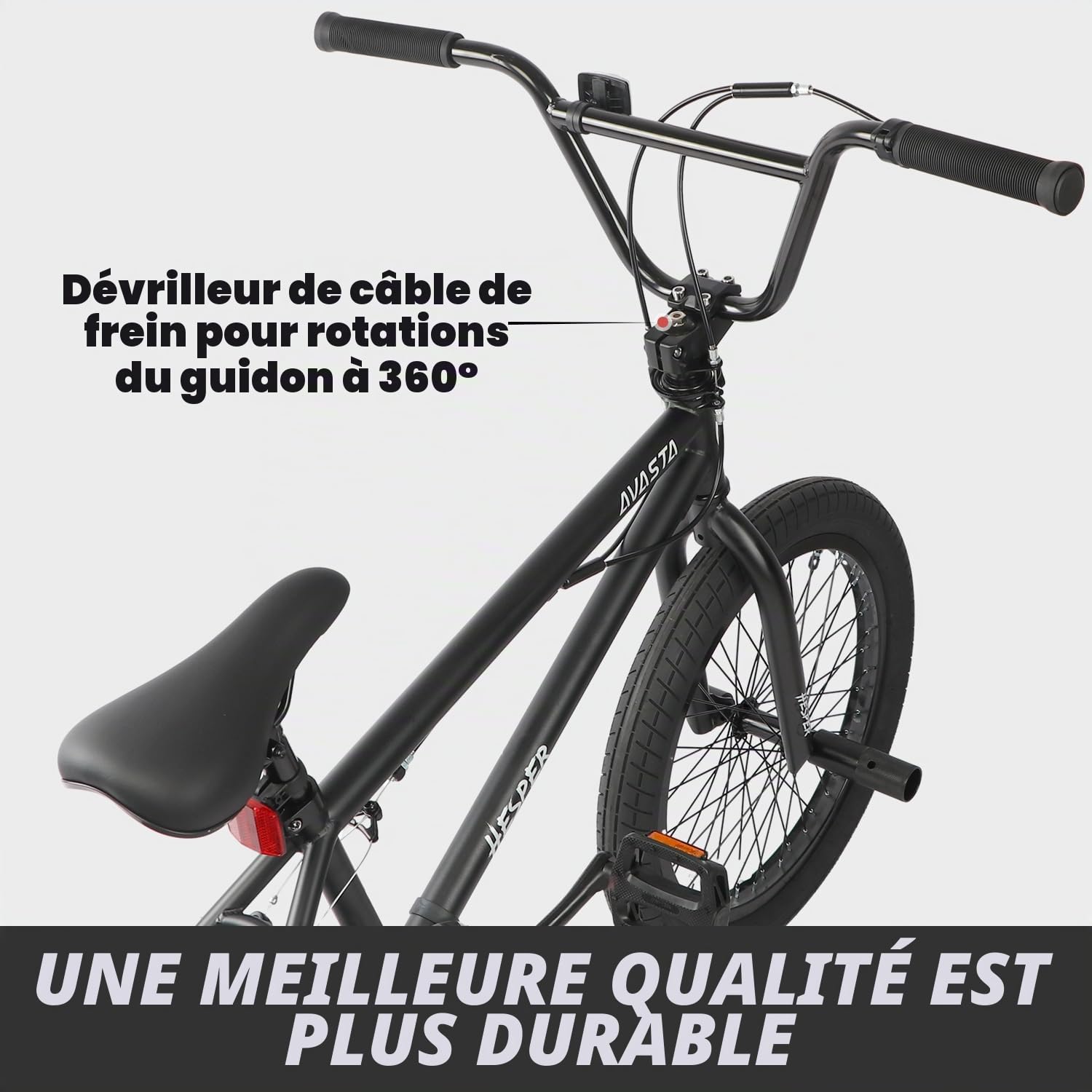 AVASTA Hesper Vélo BMX freestyle 20", avec 4 pegs, pour enfants, garçons et débutants de 6 à 14 ans