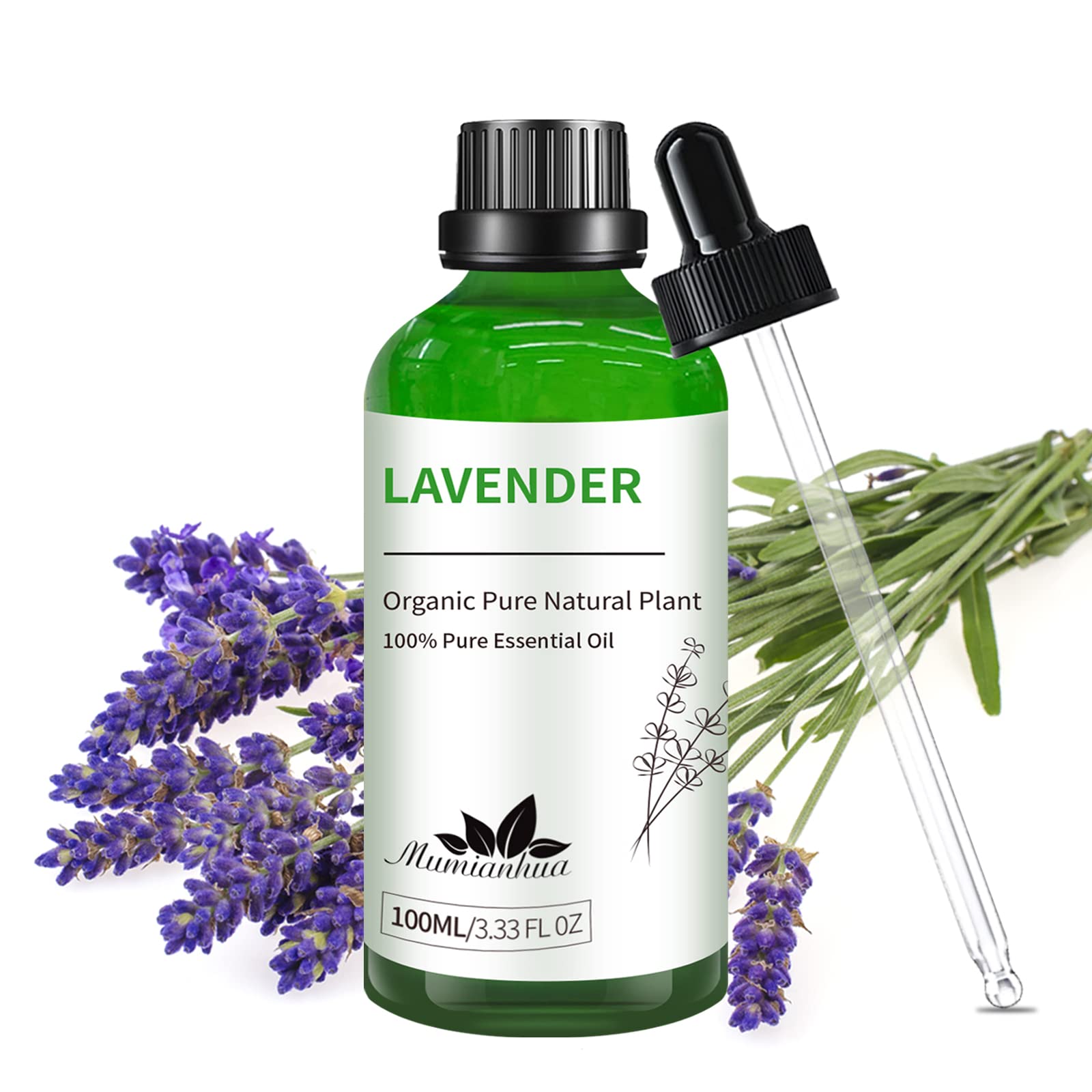 Lavender Essential Oil Pure Mumianhua Therapeutic Grade Lavender Oil Natural Aromatherapy Oil Bulk for Aromatherapy Diffuser, Humidifier, Laundr, Skin & Hair Care, Candle Making,Relaxation 100ml