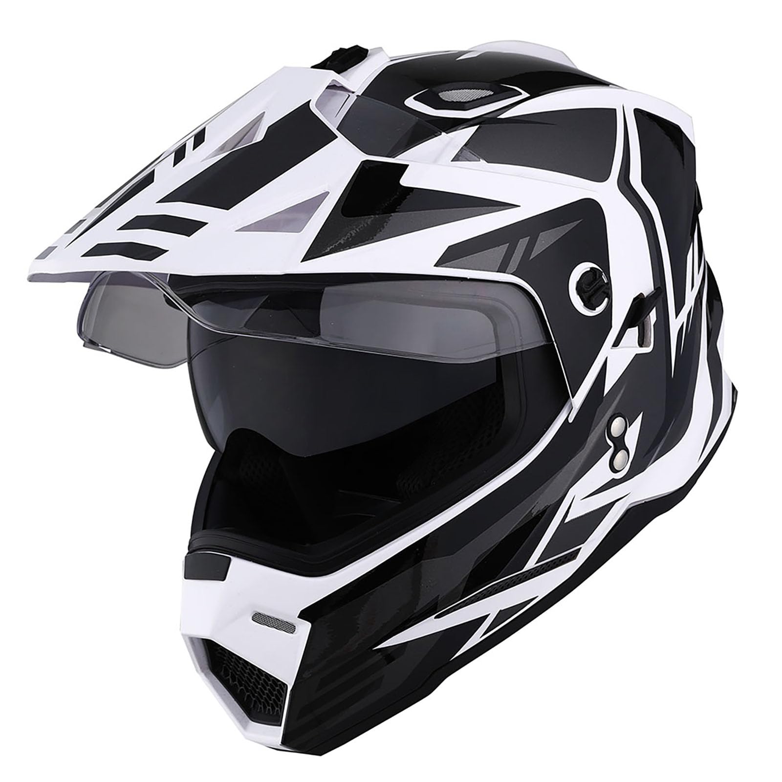 1Storm Youth Kids Dual Sport Dual Visor Motorcycle Motocross Off Road Full Face Helmet Matt Black