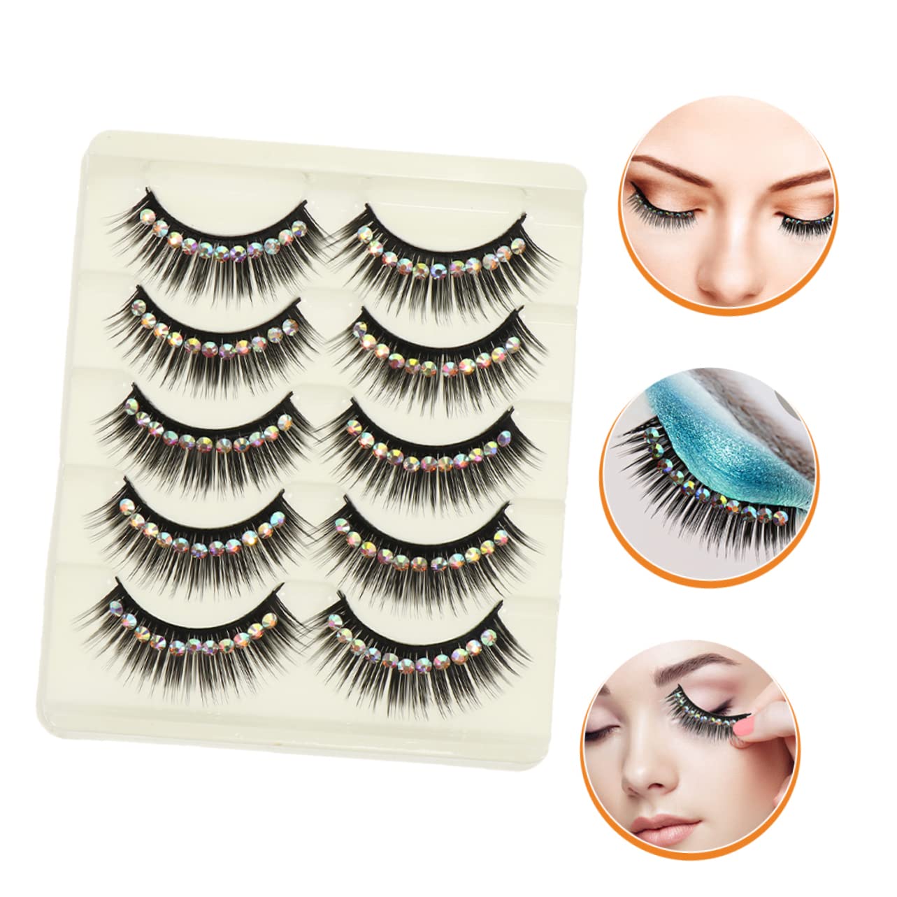 Beavorty 40paare Falsche Wimpern Für Dramatische Looks Glänzende Wimpern Für Cosplay Bühnenaufführungen Und Partys Wasserfest Einfach Zu Verwenden Natürlicher Effekt Mit Glitzer