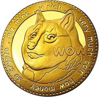 1 oz Gold-Plated Dogecoin Commemorative Coin Cryptocurrency Dogecoin 2021 Limited Edition Collection Coin with Protective Cover