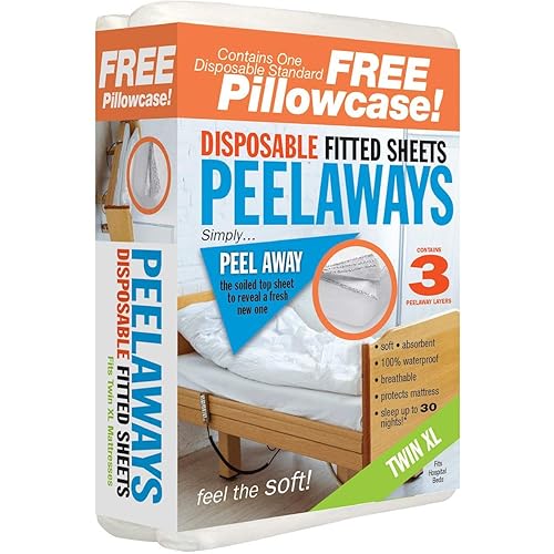 PEELAWAYS Waterproof Twin XL 3 Layer Mattress Cover, 80" x 39" x 9", White, Disposable