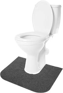 Resilia Universal Rounded Potty Training Mats - Super Absorbent Commode Pads for Kids Toilet, 2 Pack Charcoal, Made in USA
