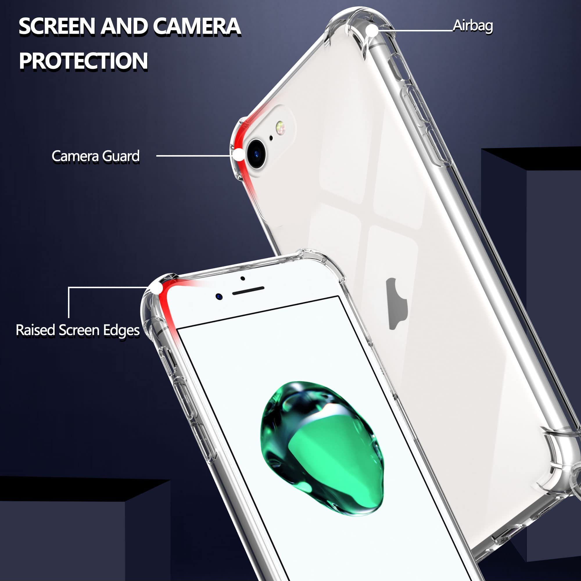 Custodia A Tracolla Per IPhone 7/8/SE 2020 - Trasparente Con Cordino Nero - Mani Libere E Protezione