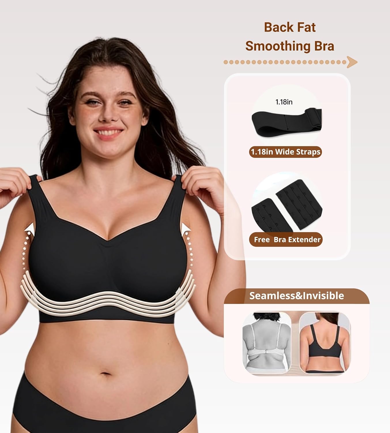 2026 Jelly Seamless Wireless Plus Size Bras No Underwire Supportive Full Coverage Comfortable Everyday Bra for Older Women - Image 5