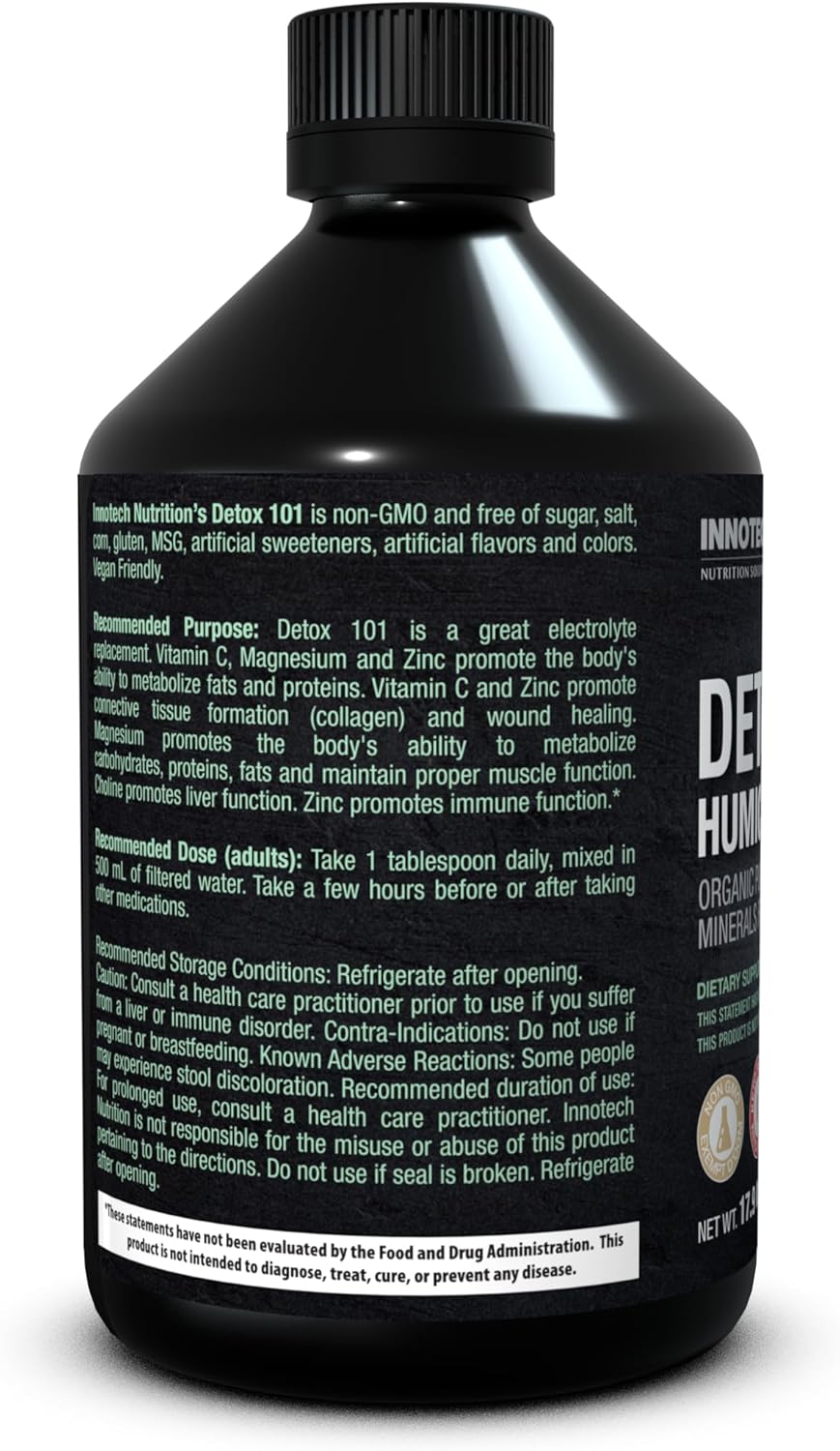 Innotech Nutrition Detox 101 Liver Support & Wellness Cleansing Humic & Fulvic Acid Zinc & Vitamin C Acai Flavor 530ml