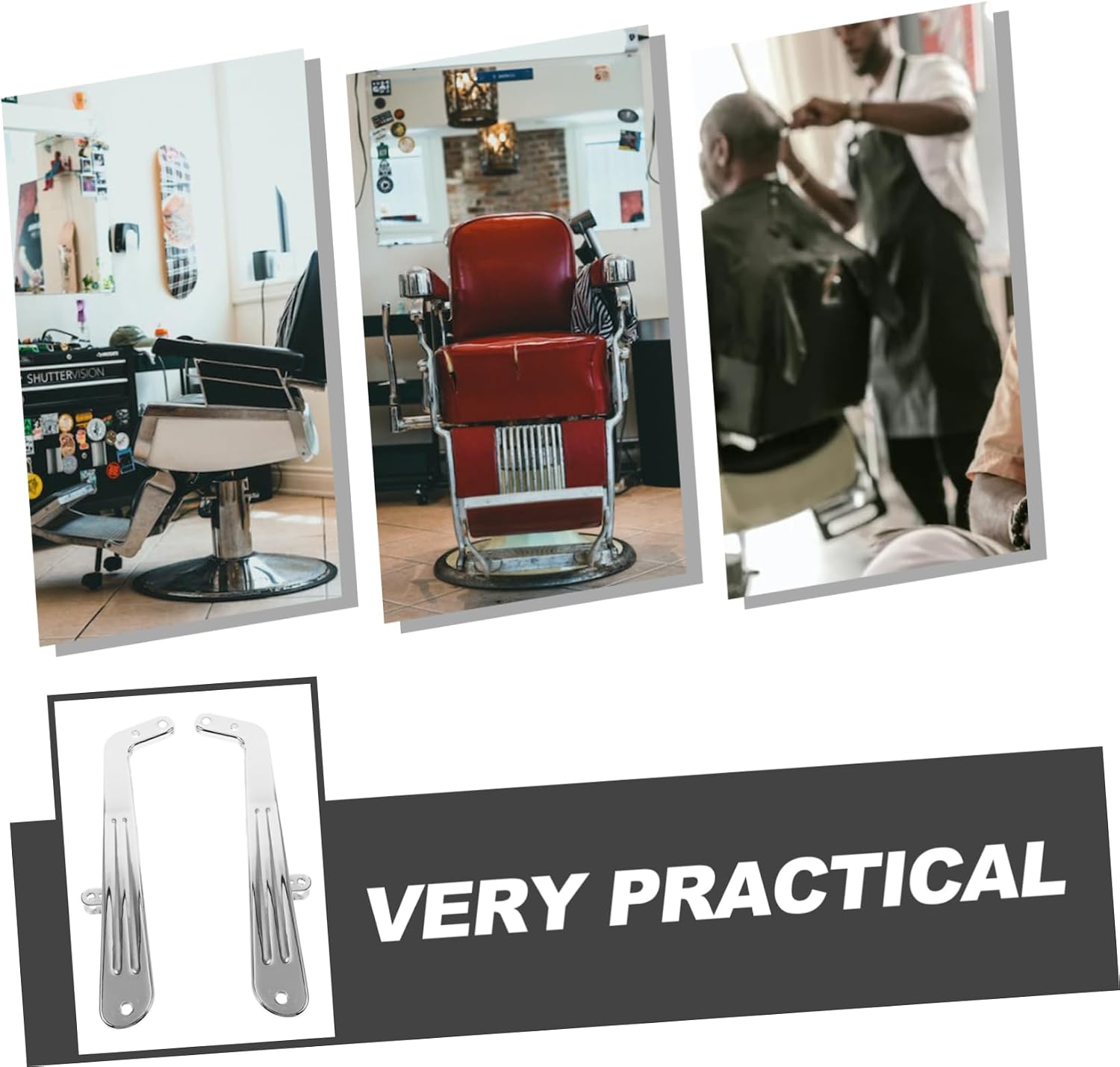 Unomor 2Pcs Sturdy Hairdressing Chair Arm Rests Ergonomic Replacement Parts for Barber Shop Chairs Wear Resistant Design Easy Attachment Comfortable Grip for Daily Use