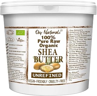 1KG Organic Shea Butter Unrefined Raw, Natural Extra Virgin A Grade African Pure Ivory All Body Butter Moisturiser Cream Lotion for All Skin Face Hair Type