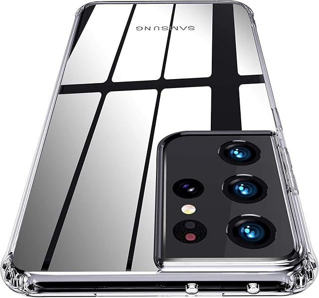 AMAZE!UK Case Samsung Galaxy S21 Ultra Case (6.8"),Clear Thin Lightweight Cover Shockproof Protective Soft Silicone Bumper Slim Cover Galaxy S21 Ultra 6.8-inch 5G 2021