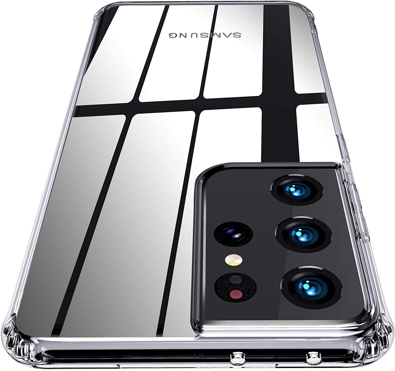 Samsung Galaxy S21 Ultra 6.8-inch 5G 2021 Case, Clear Thin Lightweight Shockproof Protective Soft Silicone Bumper Slim Cover