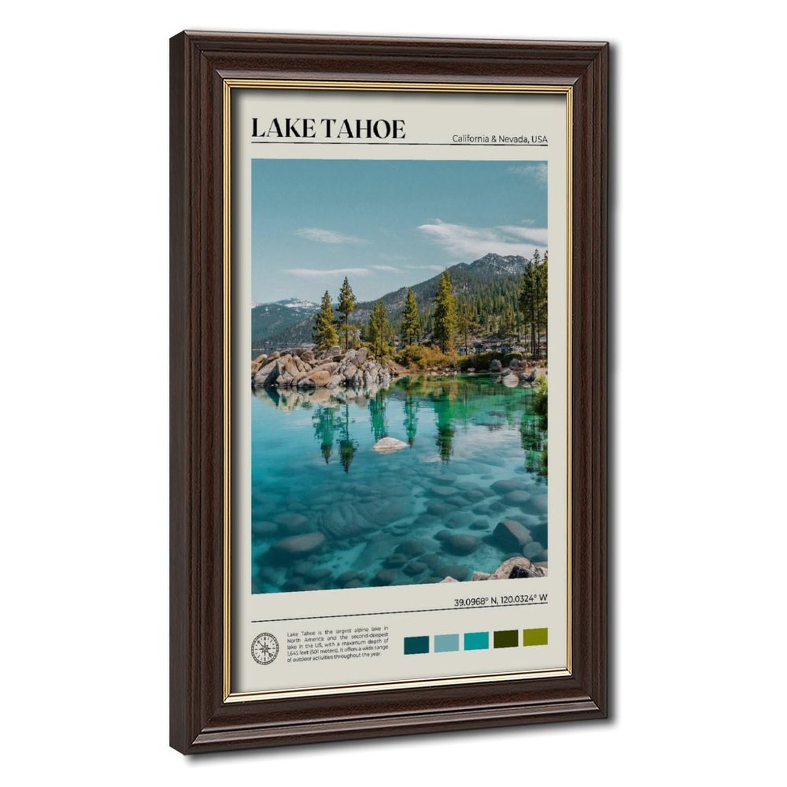 Bareronor Lake Tahoe Canvas Poster for Home Decor Gift