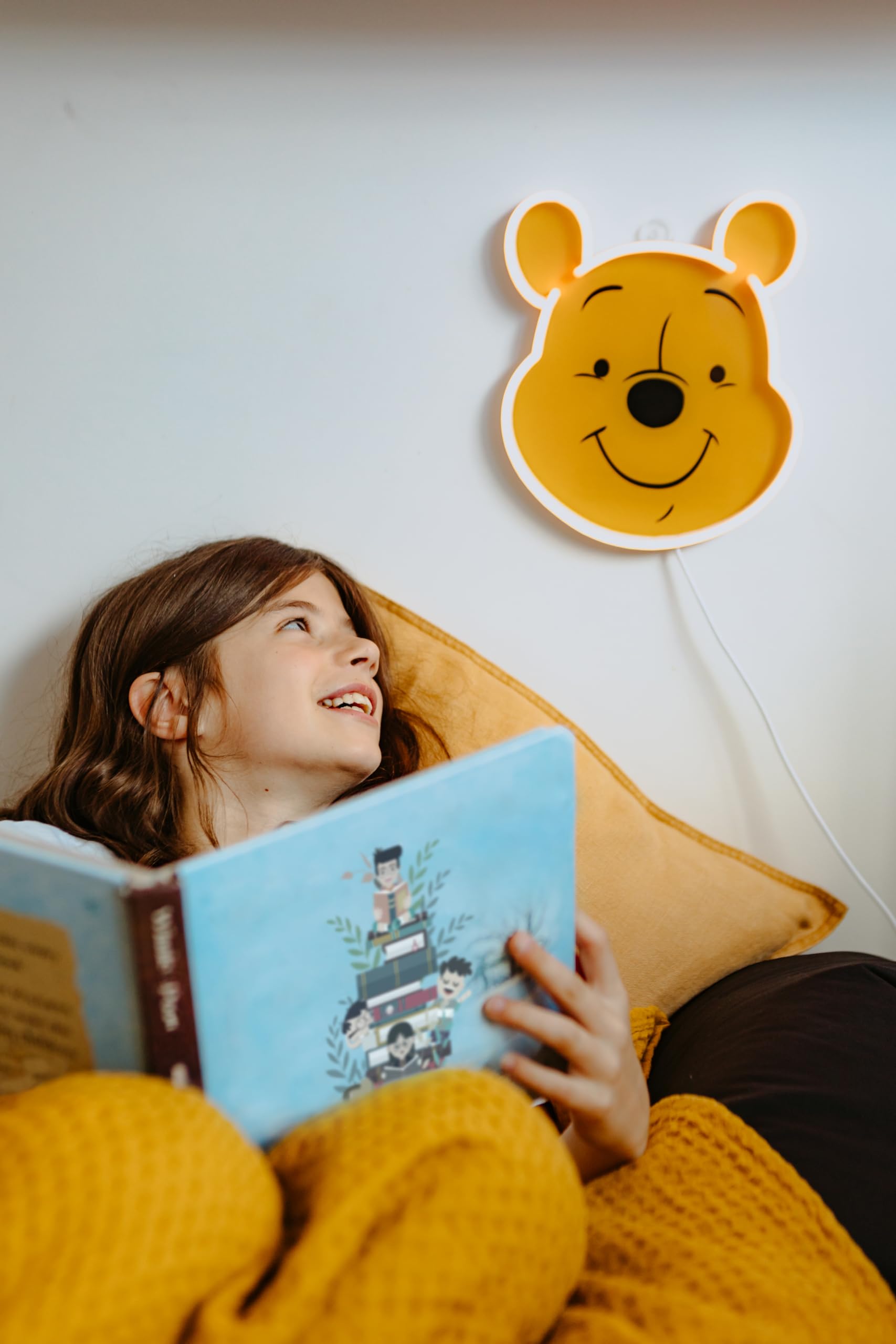 Yellowpop Letreros de neón, Disney Winnie The Pooh (cara), letreros de neón para decoración de pared, luces LED de neón de bajo consumo para todas las paredes, fácil de instalar, letrero de neón