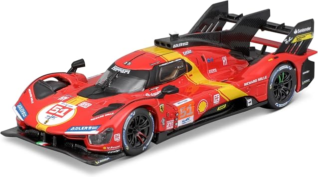 Bburago - Ferrari 499P LMH No. 51 - Realistic 143 Scale Model Car 2023 24H Le Mans Champion, Replica Diecast with Official Ferrari Licence, Recommended Age 14+ Years