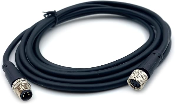 3.28ft M8 4 Pins Male to Female Connector Cable, A Code Straight Profibus Cable Female to Male Electrical PVC Sensors Cable Industrial Molded Cable for Fieldbus Module AWG24 30V 4A 1 Meter