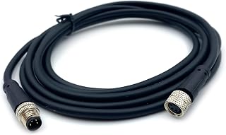 3.28ft M8 4 Pins Male to Female Connector Cable, A Code Straight Profibus Cable Female to Male Electrical PVC Sensors Cable Industrial Molded Cable for Fieldbus Module AWG24 30V 4A (1 Meter)