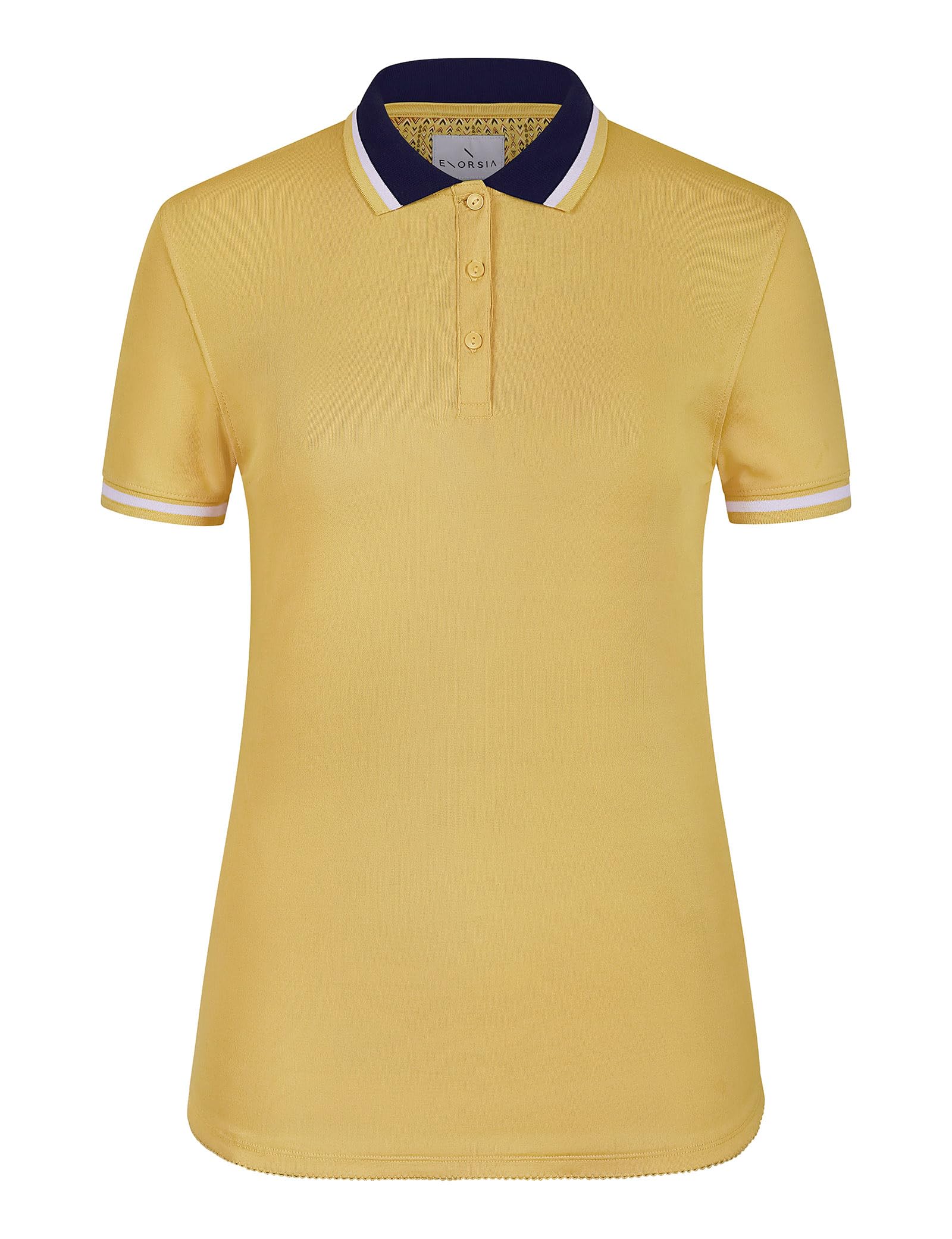 Polo da donna slim fit con morbido jersey a maniche corte casual top abbottonatura con colletto e polsini a costine perfetta polo da donna