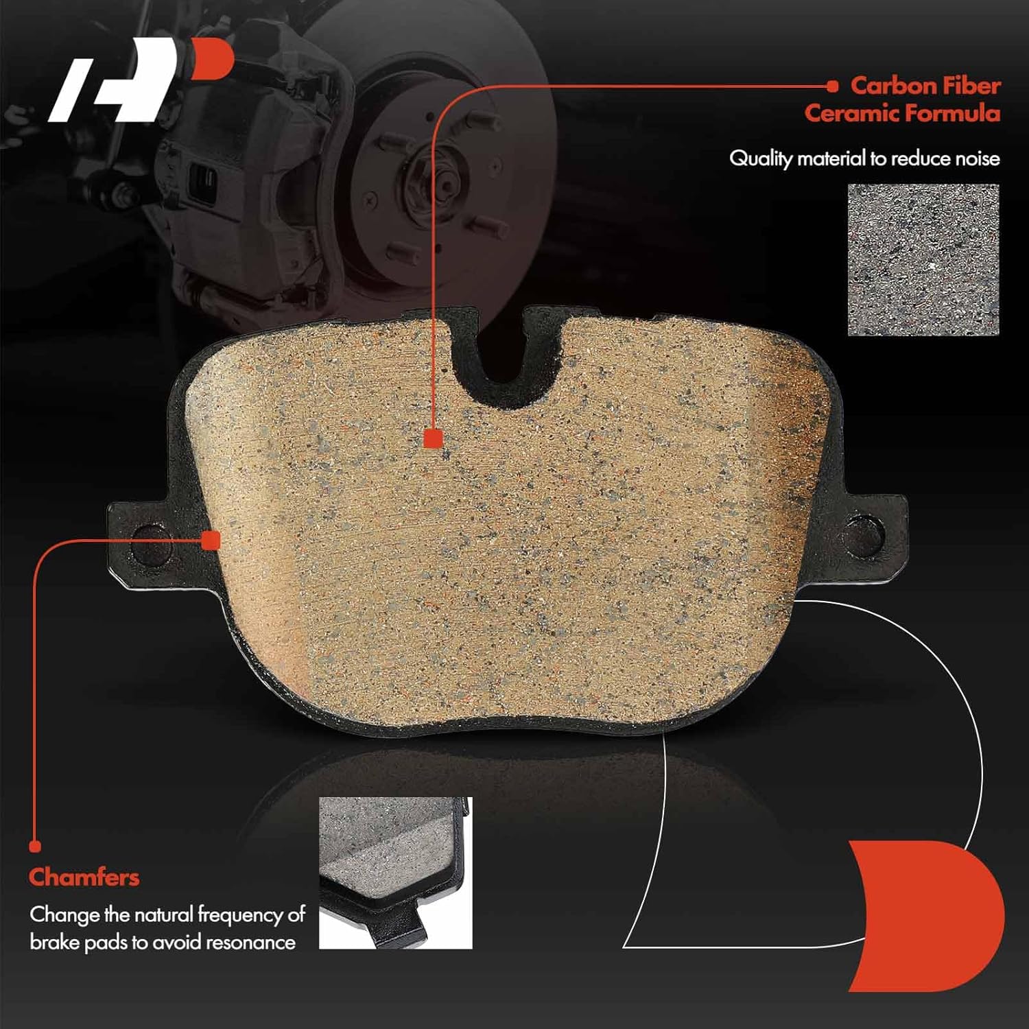 A-Premium 14.37 inch (365mm) Rear Vented Disc Brake Rotors + Ceramic Pads Kit Compatible with Select Land Rover Models - Range Rover Sport 2010 2011 2012 2013, 6-PC Set