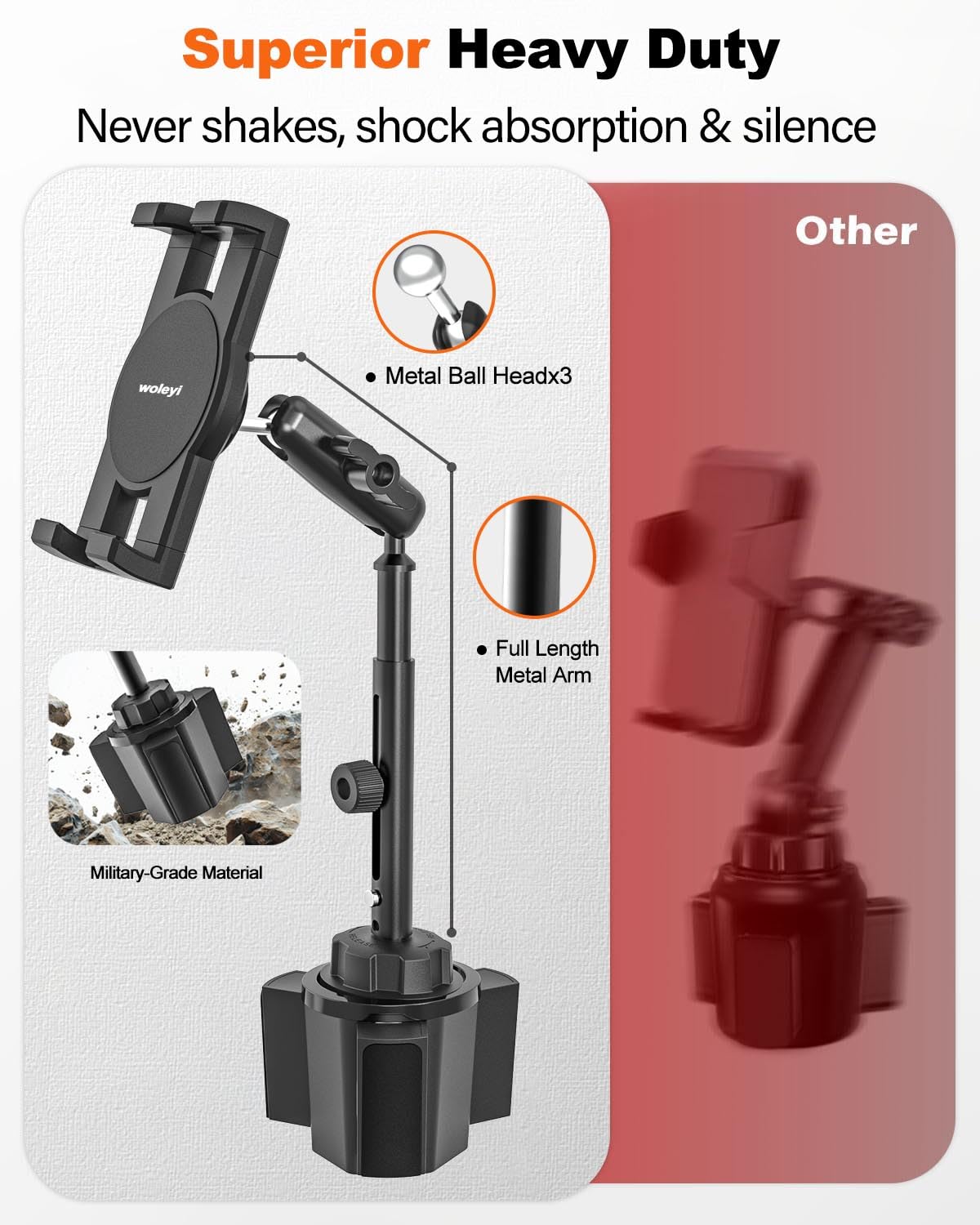 Tablet Halterung Auto Getränkehalter - Ausziehbarer Metallarm | LKW KFZ Becherhalter Tablet Halterung mit Verstellbarer Langer Arm für iPad, Galaxy Tab, Fire, 4-13" Tablets & Handys
