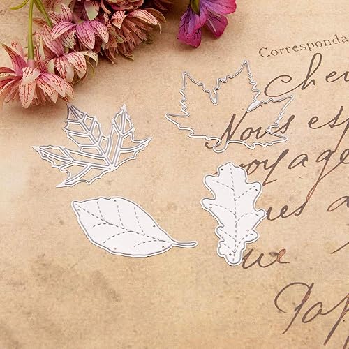 Miniatura 4 de LZBRDY Paquete de 4 troqueles de corte de metal con hojas para hacer tarjetas y álbumes de recortes, para Acción de Gracias, Navidad, troqueles