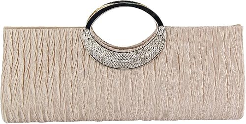 TOPCHANCES Bolsos de noche de satén para mujer, bolso de mano para boda, fiesta, formal, elegante