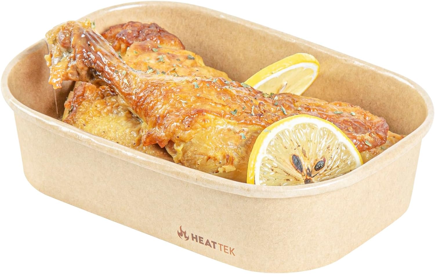 Restaurantware Kraft Takeout Container 100 Count 17 Ounce Disposable Oval Food Box CPET Food Container Oven-Safe Greaseproof Paper Container Durable Kraft Paper Box Brown