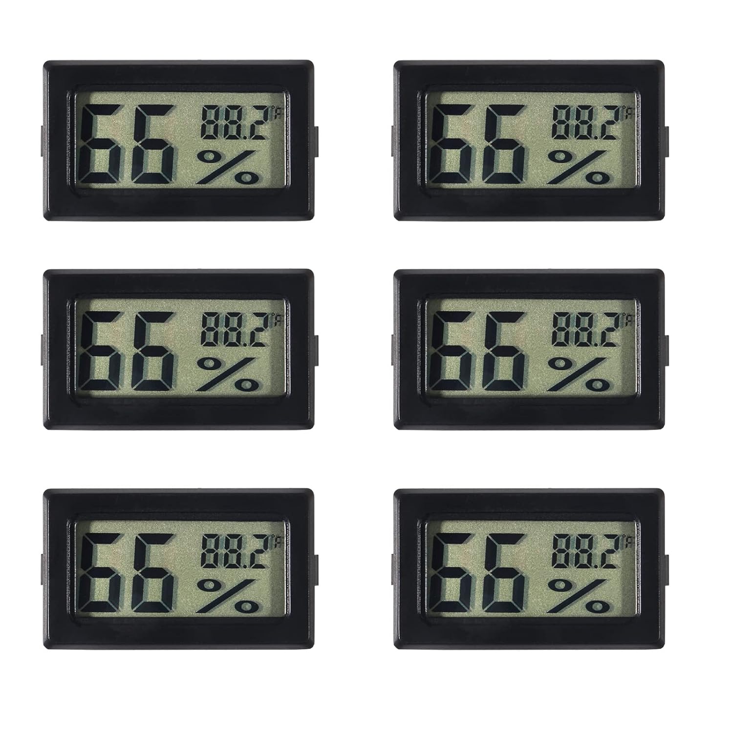 DIANN 6pcs Mini Digital Temperature Humidity Meters Gauge