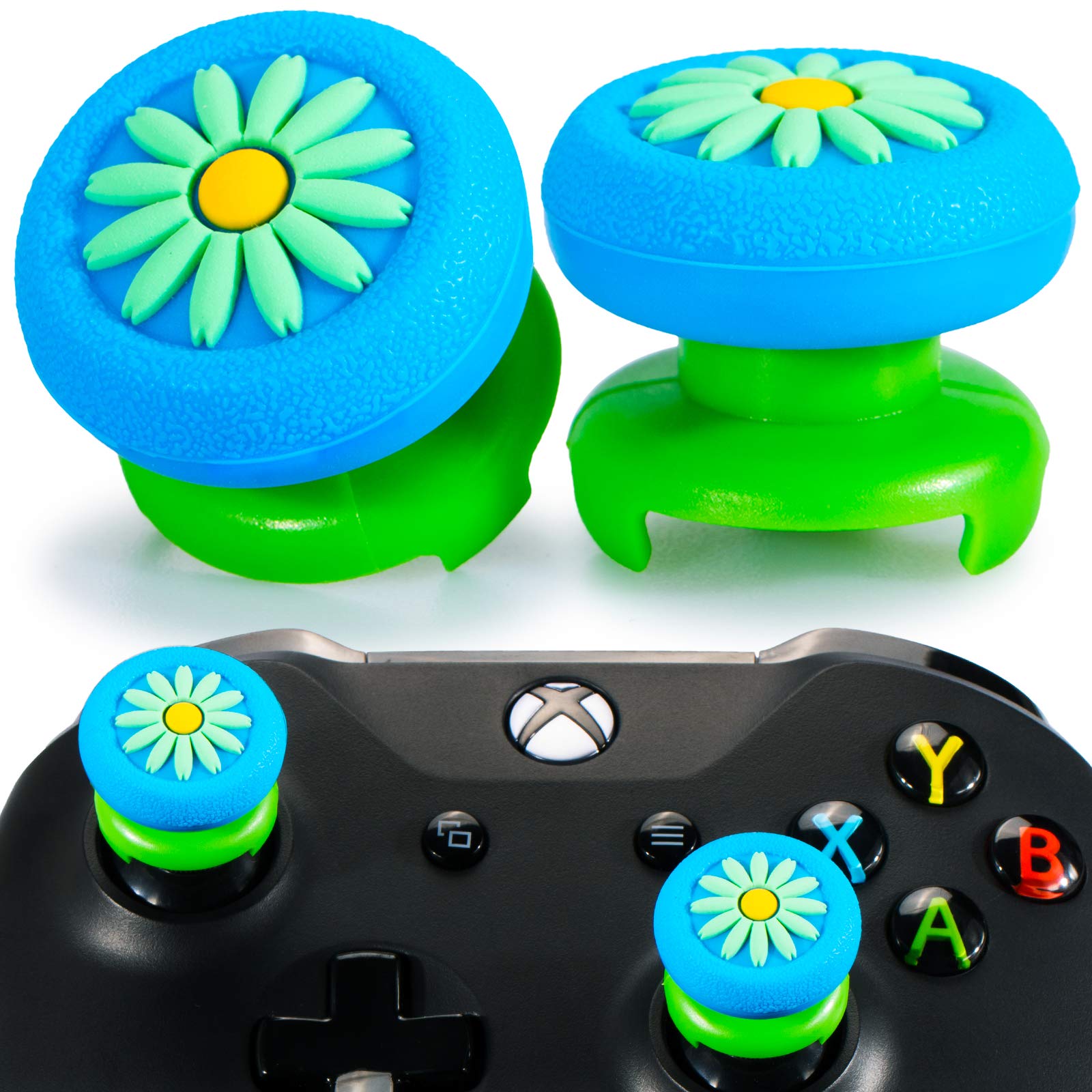 Playrealm FPS Thumbstick Grip Agarres para el Pulgar Extensor Y Textura 3D Caucho Silicona Apretón Cubrir 2 Juegos para Xbox Series X/S & Xbox One Mando (Bioh Verde) — view 27