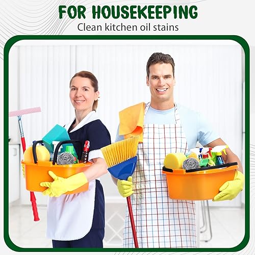 Miniatura 6 de Yinkin 100 unidades de acero inoxidable a granel de lana de acero a granel esponja de metal almohadilla de limpieza resistente olla y horno para