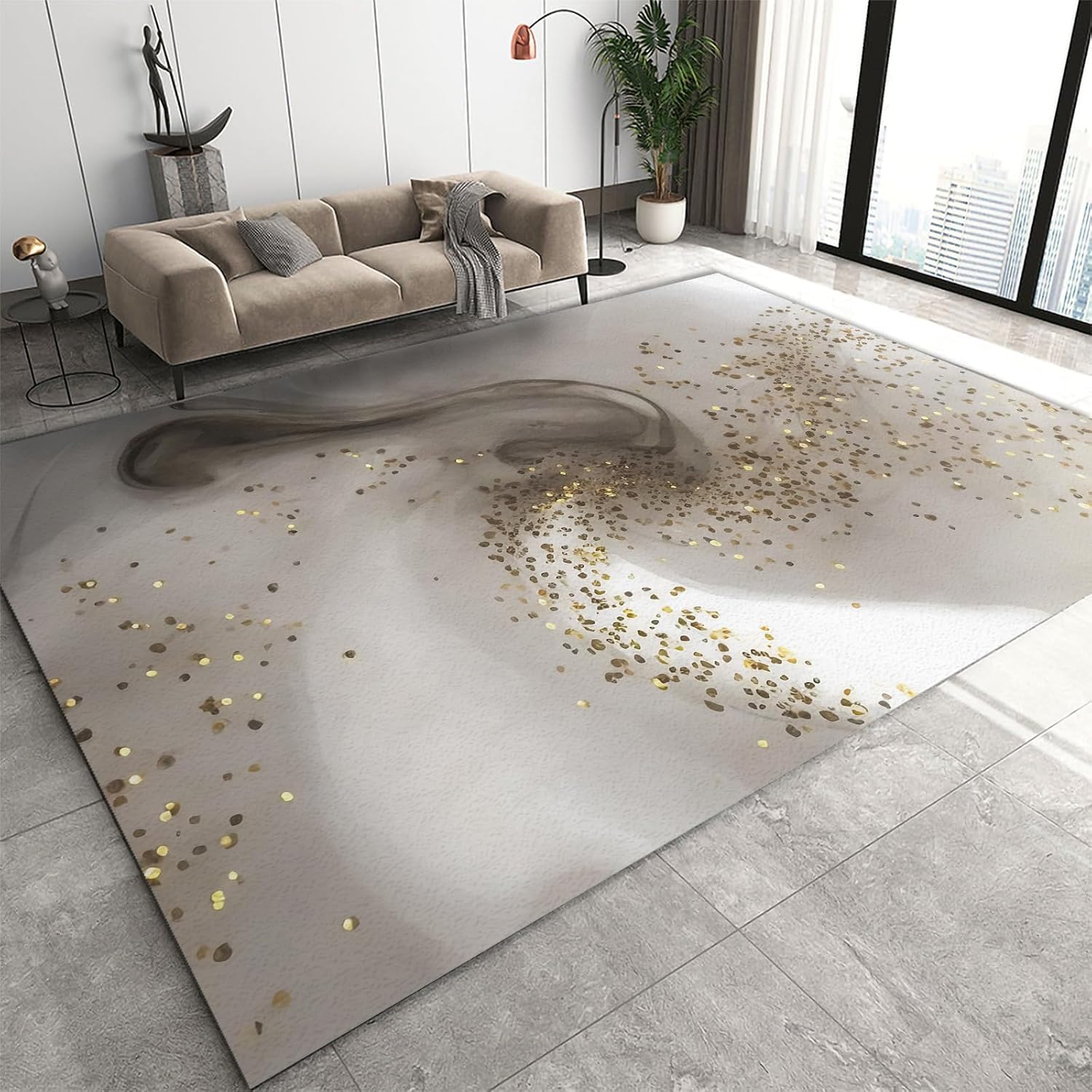 Tapis de marbre 3D texture abstraite moderne 160x230 cm haute qualité