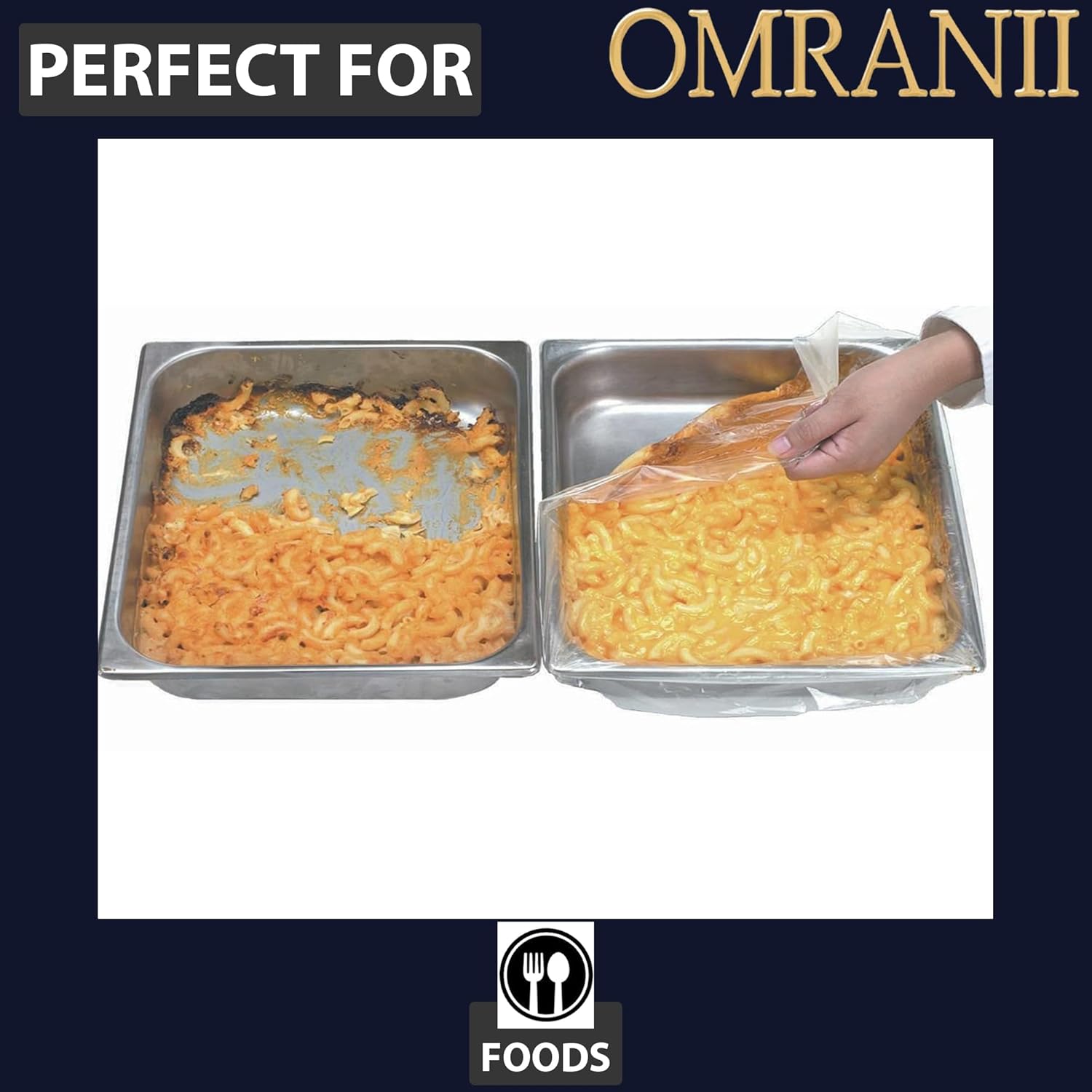 Poly Nylon Pan Liner, 1Mil 23" X 14" & 100 Bags | Polyethylene/Nylon Material, Ideal for Food Storage | Protects Oven Baking & Roasting Pans