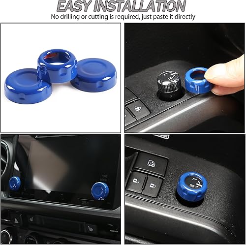 Miniatura 6 de Lcojicep Cubierta circular de botón de volumen para consola central de automóvil compatible con Tacoma 2015-2022, accesorios de decoración de