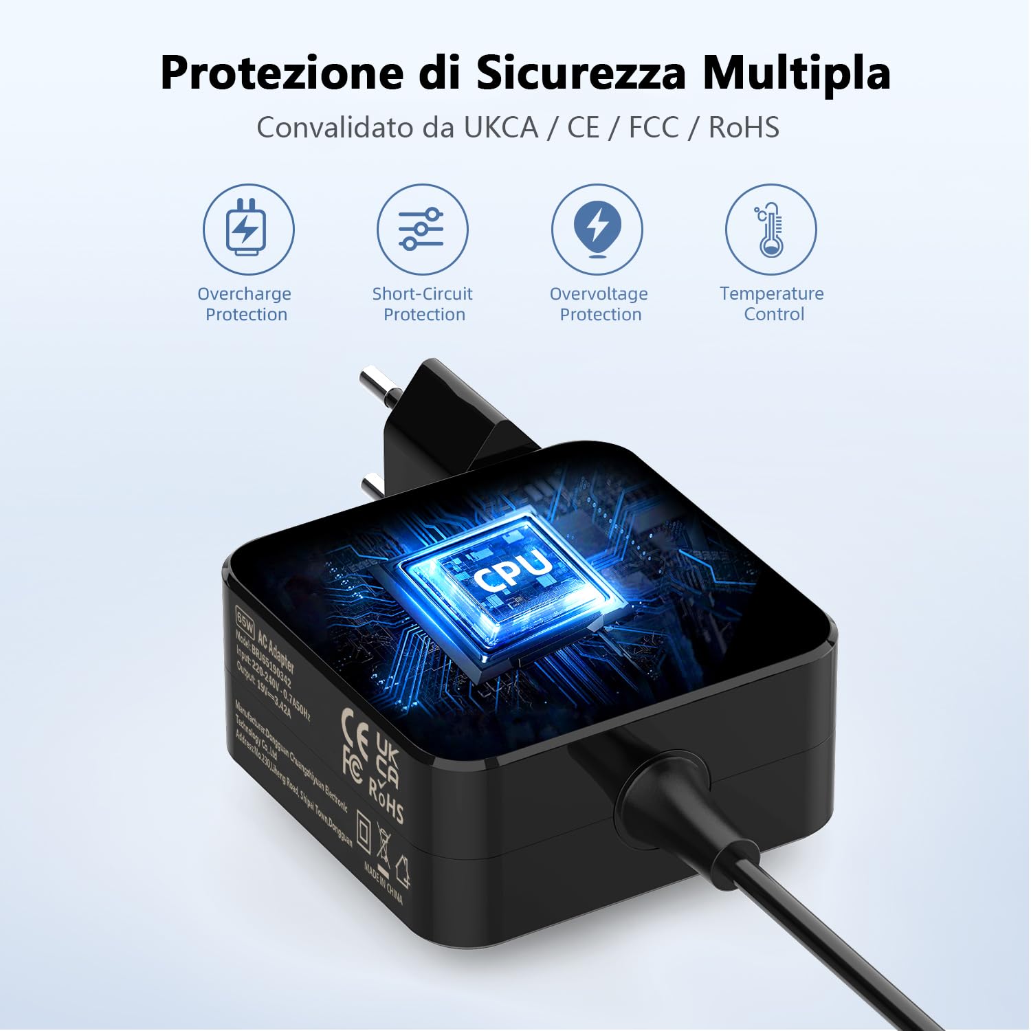 65W Caricatore Alimentatore Compatibile con Asus F550C F555L F554L F552C F550L F751L X550C X551C X552C X554L K550C AD887020 ADP-65DW C PA-1650-78 EXA1208EH Caricabatterie Adattatore
