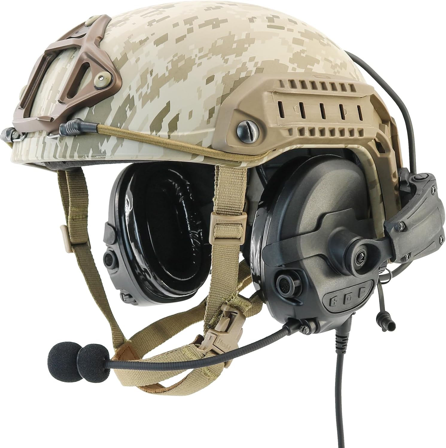 HEARFALCOM TAC700 Tactical Headset Hearing Protection Electronic Shooting Hunting Headset with U94 V2 PTT Adapter for uv5r Walkie Talkies (BK)