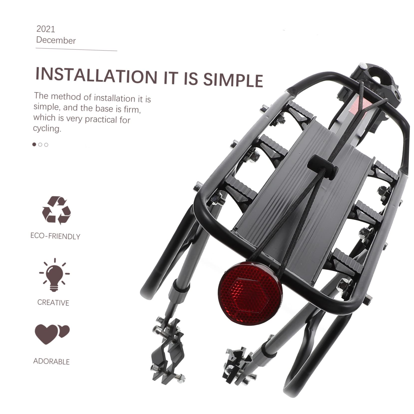 HEMOTON Detachable Bike Rear Rack Aluminum Alloy Bike Cargo Rack Storage Shelf for Outdoor Cycling