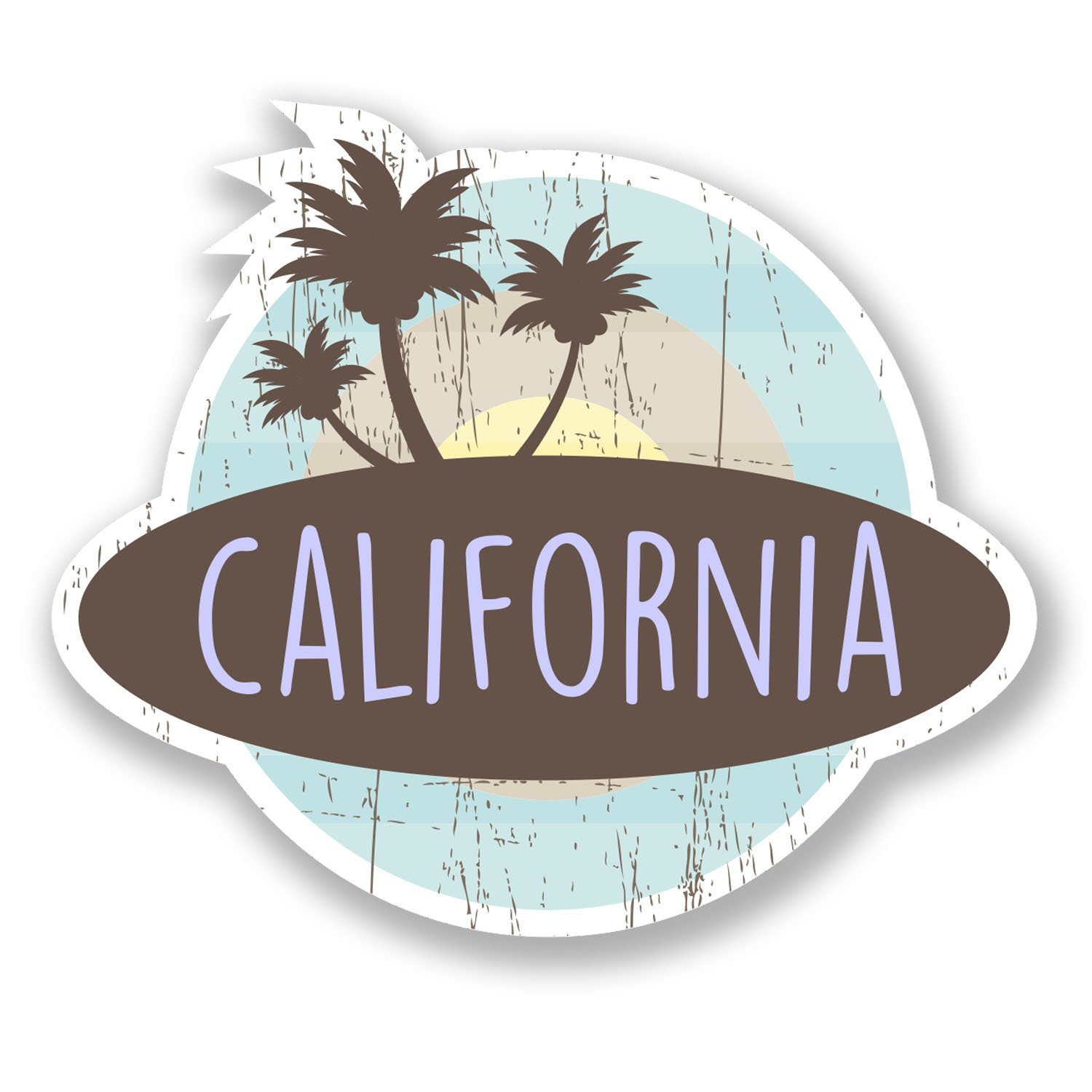 Destinationvinyl Multi 2 X 10Cm California Usa Vinyl Sticker Laptop Car Travel Luggage Tag Map #6769 (10Cm Wide X 8.5Cm Tall)
