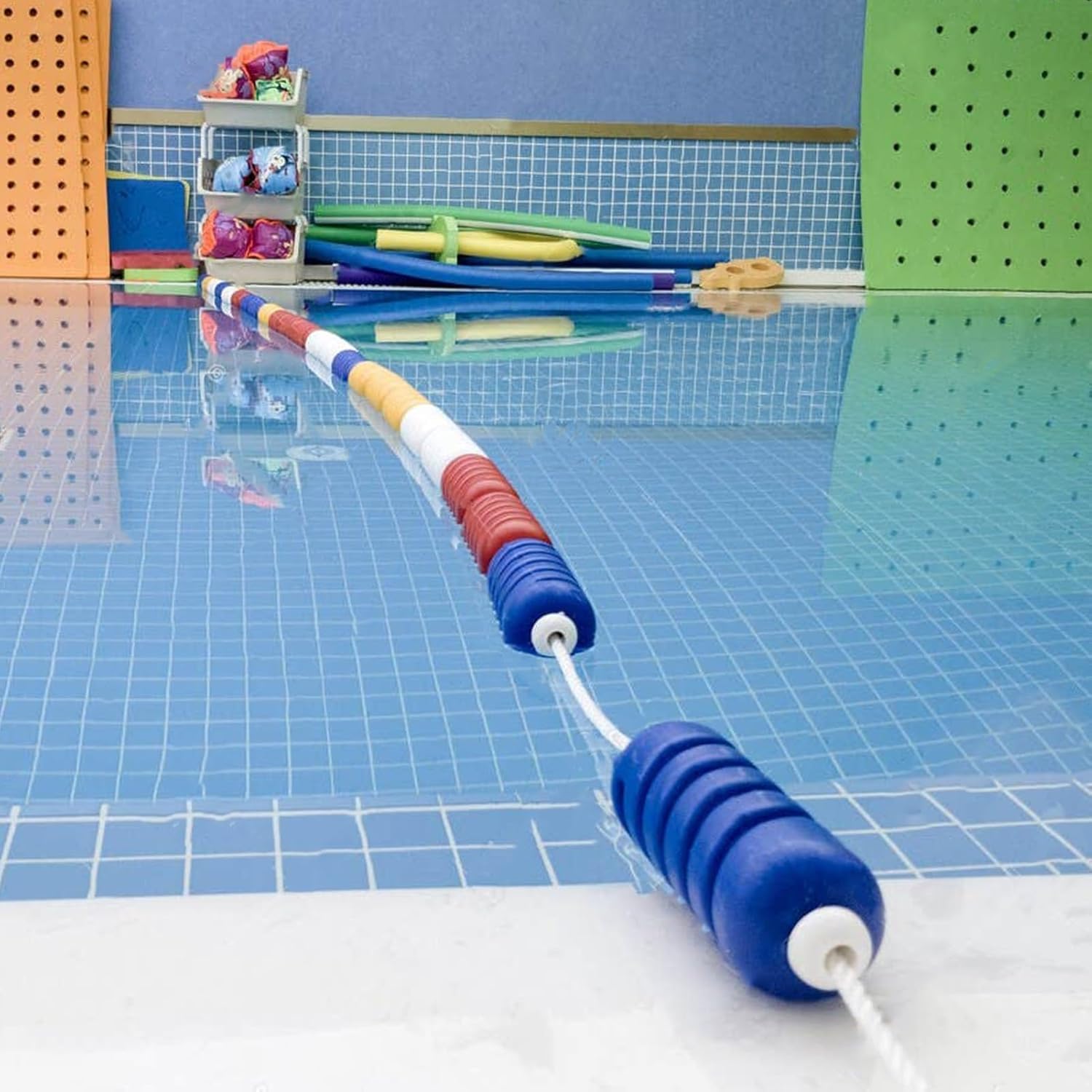 Kanduo Corda Galleggiante per Piscina Schwimmbad-Teiler Schwimmer Seil,2 Edelstahl-Haken,Pool-Zubehör,Schwimmer Teiler Seil