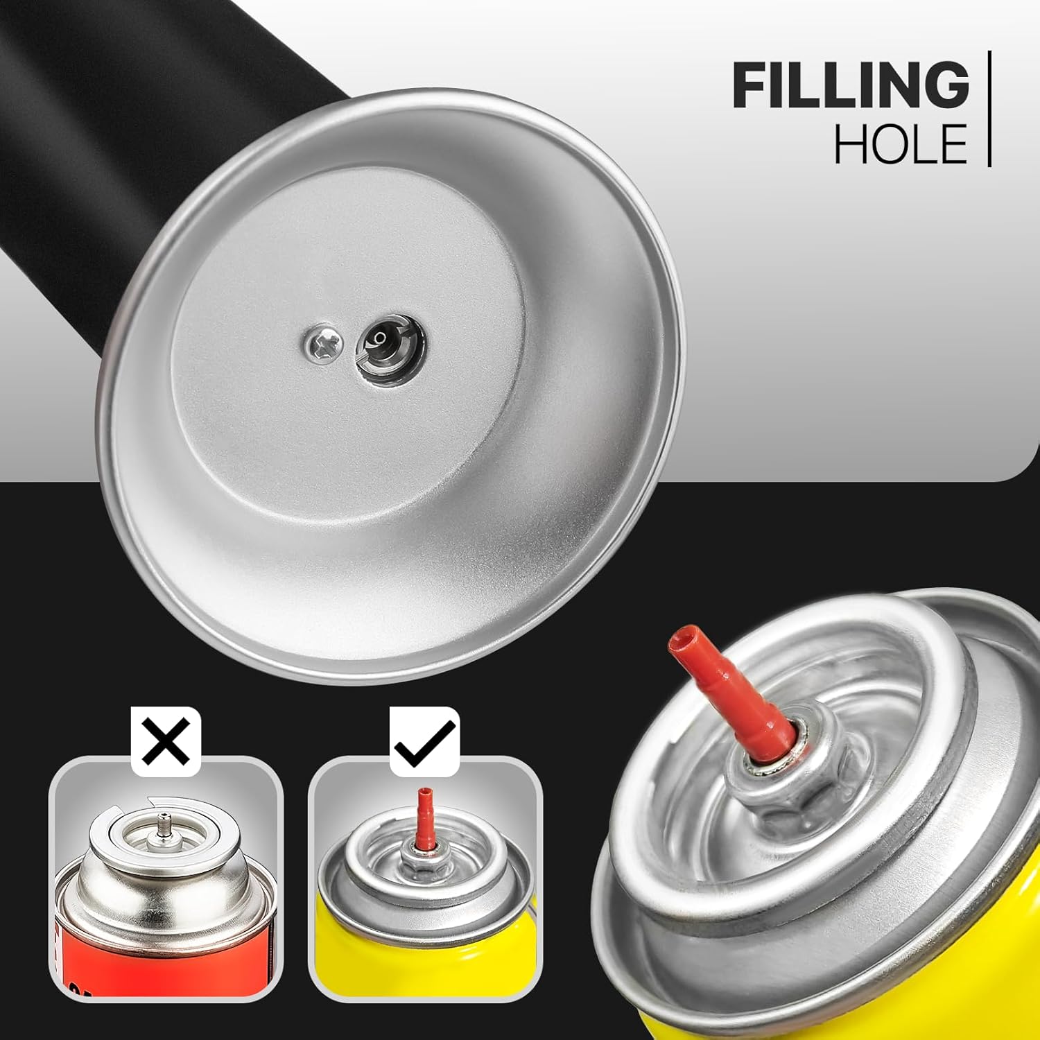 Close-up of the upgraded nozzle on mollie Mini Butane Torch Lighter