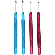 4 Pcs Watch Hands Lever Watch Needle Metal Lifting Removal Tool Watchmaker Removing Repair Tool for Home Watch Repair Red and Blue, 9.5 cm