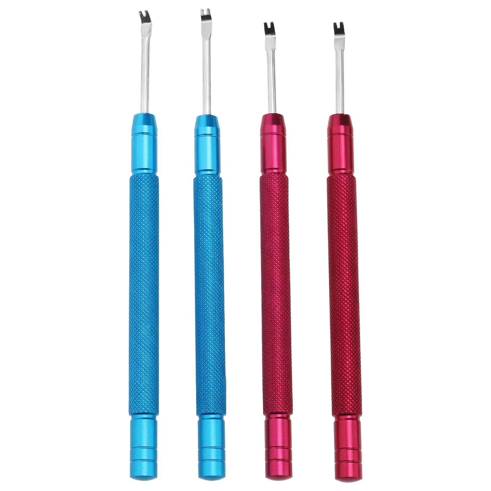 Micro Traders4 Pcs Watch Hands Lever Watch Needle Metal Lifting Removal Tool Watchmaker Removing Repair Tool for Home Watch Repair (Red and Blue), 9.5 cm